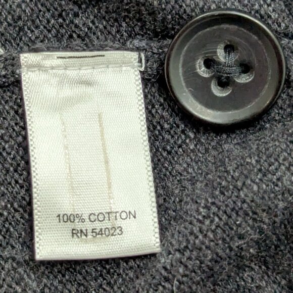 Banana Republic | Men's Large Dark Grey Sweater with Buttoned High Collar - Picture 5 of 6